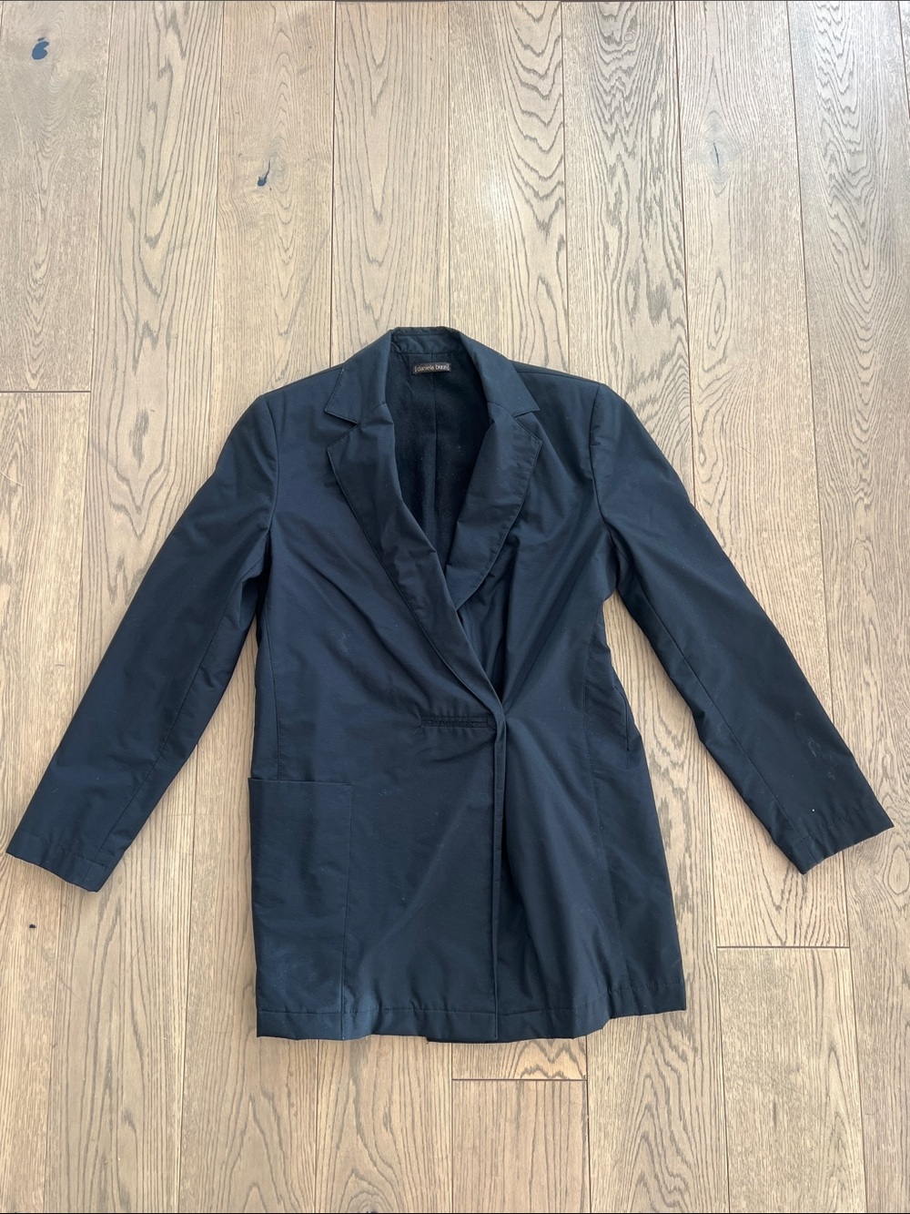 Daniela Bizzi Black Vintage Italian Made Blazer Button Jacket Size 42 Dark Goth